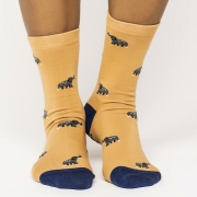 Thought Bio-Katoenen Sokken - Wild Animals Mango Yellow Comfortabele sokken van bio-katoen